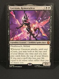 MTG Gwenom Remorseless Card Marvel's Spider-Man Magic the Gathering 56/108 - Image 1