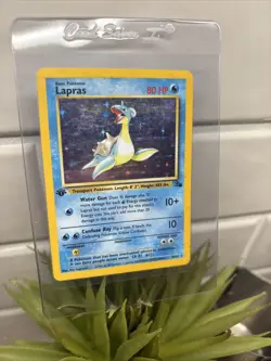 Pokemon TCG Lapras Fossil Holo First Edition Rare Card 10/62 Moderately Played - Image 1