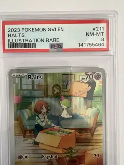 2023 Pokemon TCG Scarlet & Violet Illustration Rare Ralts #211/198, 8 PSA. - Image 2