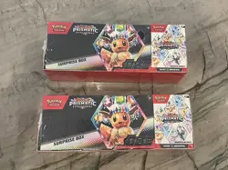 (LOT OF 2) Pokemon Prismatic Evolutions Sam’s Club Surprise Box + Booster Bundle - Image 1