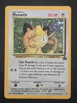 Meowth Black Star #10 - 2000 Pokemon Holo - Game Boy Promo HP - Image 1