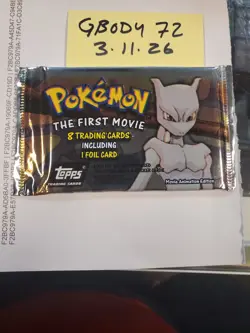Topps Pokemon The First Movie Black Label Factory Sealed 8 Card Pack - TCCCX - Image 1