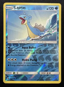 Lapras - 21/70 - Uncommon - Reverse Holo Dragon Majesty NM Pokemon Card - Image 1