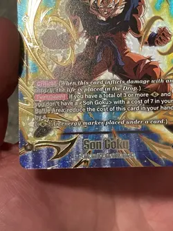 Bandai Dragon Ball Super Card Game Son Goku FS12-07 Gold Bonus Pack SR Alt Art - Image 5