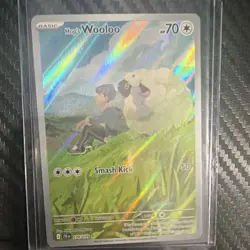 Pokemon TCG Sv09 Hop's Wooloo 170/159 Illustration Rare Holo 70 HP Smash Kick - Image 1