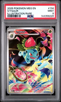 2025 POKEMON MEG EN-MEGA EVOLUTION #134 IVYSAUR ILLUSTRATION RARE PSA 9 - Image 1
