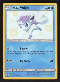 Pokemon TCG Holo Hidden Fates: Shiny Vault Alolan Vulpix #SV8/SV94 - Image 1