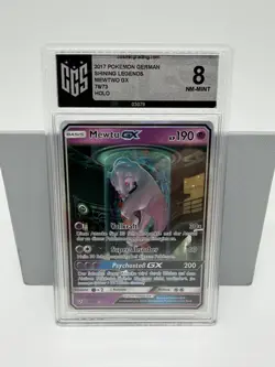 Pokemon Mewtu GX 78/73 Schimmernde Legenden DE CGS Near Mint 8 2017, vom Handler - Image 1