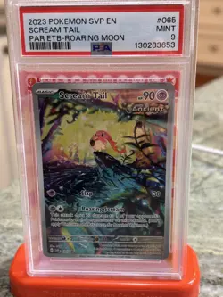 2023 Pokemon SV Promos Scream Tail Paradox ETB-Roaring Moon PSA 9 - Image 1