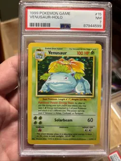 1999 POKEMON BASE SET VENUSAUR HOLO #15/102 PSA 7 NM - Image 1