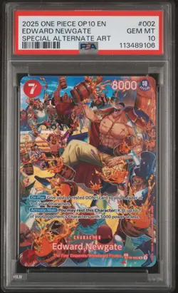 2025 ONE PIECE OP10-ROYAL BLOOD #002 EDWARD NEWGATE SP ALT ART PSA 10 - Image 1