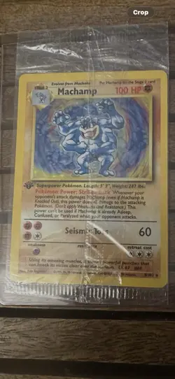 Machamp 8/102 1st Edition Sealed Holo Pokemon card Factory Cellophane - Image 1