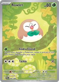 Rowlet 090/088 ME03: Perfect Order Illustration Rare Full Art NM Pokemon Card - Image 1