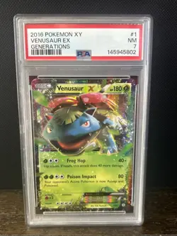 2016 Pokemon Venusaur EX Holo Rare Foil Card 1/83 Generations TCG PSA 7 - Image 1