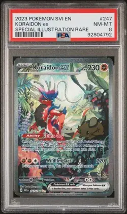 2023 POKEMON SVI EN-SCARLET & VIOLET 247 KORAIDON EX SIR PSA NM-MT 8 - Image 1