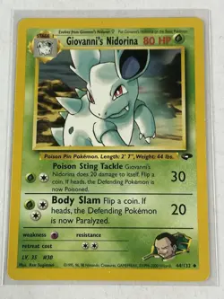 Giovanni's Nidorina 44/132 - Gym Challenge Vintage WoTC Pokemon TCG - Image 1