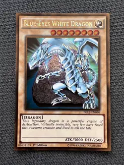 Yugioh Blue-Eyes White Dragon 1st Edition Gold Ultra Rare PGL2-EN080 NM - Image 1