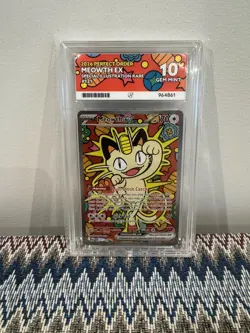 Pokemon TCG Meowth ex SIR 121/088 Perfect Order ACE 10 - Perfect Subgrades - Image 1