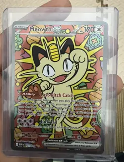 Pokemon TCG Meowth EX 121/88 SIR Special Illustration Rare Perfect Order - Image 1