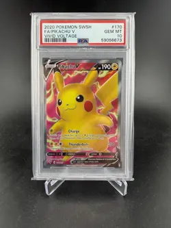 Pokemon Cards - PSA 10 Pikachu V 170/185 - Vivid Voltage - GEM MT - PSA10 - Image 1
