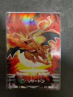 Charizard Pokemon Zukan Card Carddass Holo Japanese FL. 003 Fire Red Exc F/S - Image 1