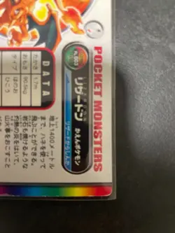Charizard Pokemon Zukan Card Carddass Holo Japanese FL. 003 Fire Red Exc F/S - Image 3