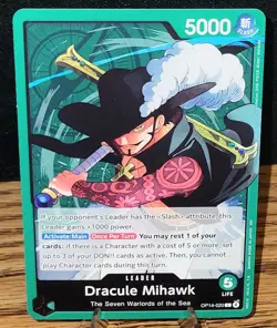 One Piece CCG Dracule Mihawk Leader Card 5000 Power OP14-020 - Image 1