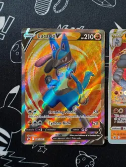 Lucario V SWSH 213 + Lucario V Star SWSH 214 Pokemon Sword & Shield Promo Cards - Image 2