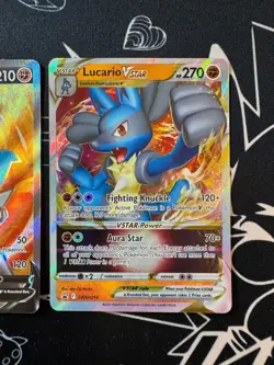 Lucario V SWSH 213 + Lucario V Star SWSH 214 Pokemon Sword & Shield Promo Cards - Image 4