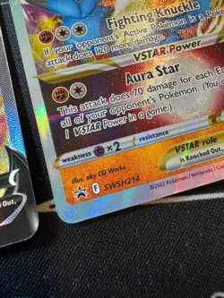 Lucario V SWSH 213 + Lucario V Star SWSH 214 Pokemon Sword & Shield Promo Cards - Image 5