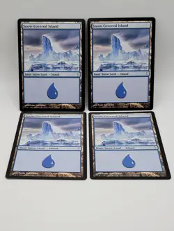 MTG Snow-Covered Island x4 LP Coldsnap Basic Snow Land Playset Magic Cards - Image 1