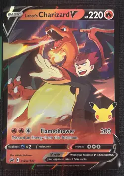 2021 POKEMON CELEBRATIONS BLACK STAR PROMO LANCE'S CHARIZARD V SWSH133 - Image 1