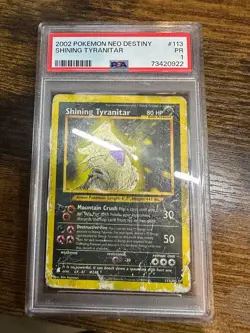 Pokemon Neo Destiny Shining Tyranitar 113/105 Secret Rare Holo PSA 1 - Image 1