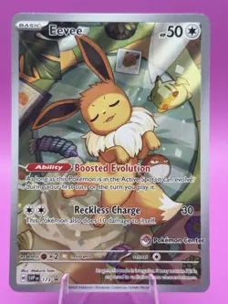 Pokemon TCG Eevee 173 Holo Promo Prismatic Evolutions Pokemon Center Stamped - Image 1