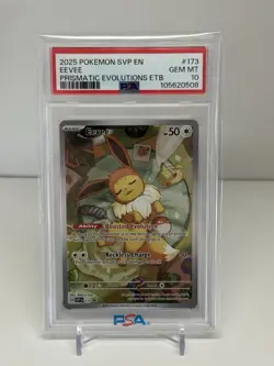 Pokemon TCG Eevee Prismatic Evolutions Promo SVP 173 PSA 10 - Image 1