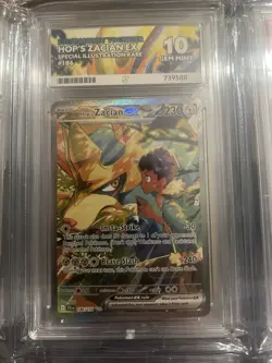 Hop's Zacian EX Holo Pokemon Card 186/159 Journey Together ACE 10 - Image 1
