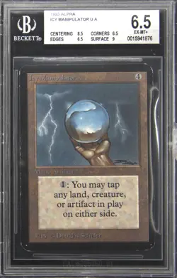 1993 MAGIC THE GATHERING MTG ALPHA ICY MANIPULATOR BGS 6.5 - Image 1
