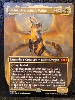 MTG Tarkir Dragonstorm Betor, Ancestor's Voice TDC 0001 Non-foil Borderless Nm-M - Image 1