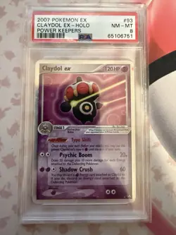 2007 POKEMON EX POWER KEEPERS #93 CLAYDOL EX-HOLO PSA 8 - Image 1