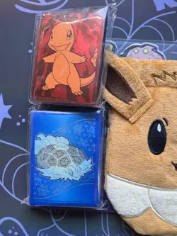 Pokemon TCG Accessories Lot Prismatic Eevee Pouch Stellar Crown Sleeves Obsidia - Image 2