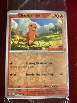 🔥 Pokemon TCG 🔥 Charmander 004/165 SV 151 MEW - Sealed GameStop Stamp Promo ✈ - Image 1