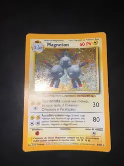 Pokemon Magneton 9/102 Set Base Rara Holo Unlimited Wizards ITA Carte Vintage - Image 1