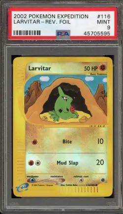 Pokemon Larvitar Expedition Reverse Holo #116 PSA 9 Mint - Image 1