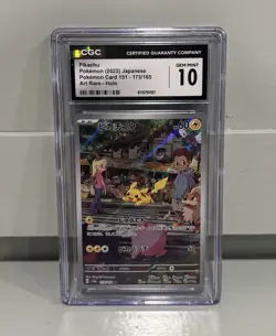 Pikachu 173/165 AR Art Rare Japanese 151 Pokemon Card CGC Gem Mint 10 - Image 1