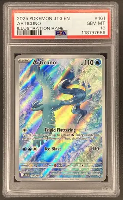 Articuno 2025 Pokemon Journey Together JTG EN #161/159 Illustration Rare PSA 10 - Image 1