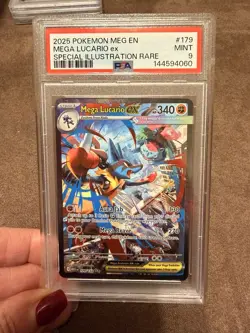 2025 POKEMON MEG EN -MEGA LUCARIO ex SPECIAL ILLUSTRATION RARE - MINT PSA 9 #179 - Image 1