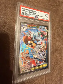 2025 POKEMON MEG EN -MEGA LUCARIO ex SPECIAL ILLUSTRATION RARE - MINT PSA 9 #179 - Image 2