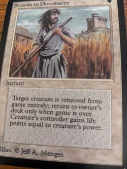 ALPHA MTG card Swords to Plowshares Moderately Played Magic MTG 1993 - Image 1