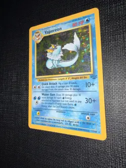Pokemon Vaporeon Jungle Holo Rare 80 HP Card 12/64 Unlimited 1999 English - Image 1