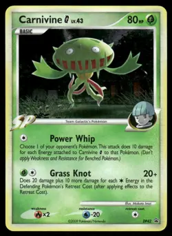 Pokemon Cards Carnivine G DP42 Holo Diamond and Pearl Promos LP - Image 1
